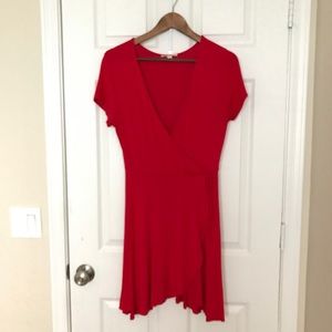 Red Wrap Style Dress
